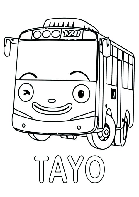 Tayo the pretty bus - Tayo the Little Bus Coloring Pages for Kids