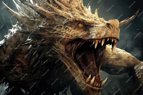 Premium AI Image | A dragon with sharp teeth