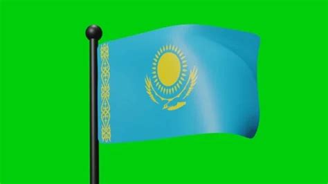 Kazakhstan Flag Waving in Slow Motion on... | Stock Video | Pond5