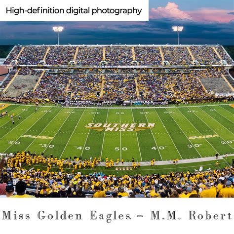 Southern Miss Golden Eagles Football Panoramic Poster - M.M. Roberts Stadium Picture | Panoramic ...