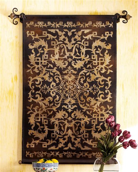 Leather Scroll Tapestry | Leather wall, Handmade wall art, Tapestry