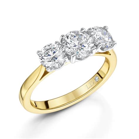 2.03ct18ct Yellow Gold Brilliant-Cut 3 Stone Diamond Ring - Bridal from ...