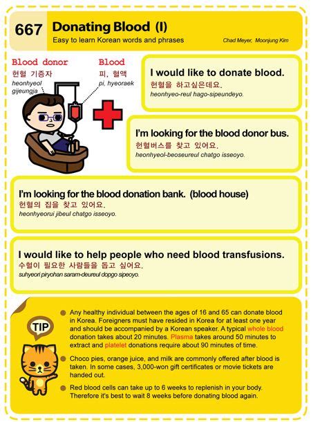 (667) Donating Blood (I) | Learn korean, Korean language learning ...