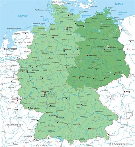 Alemania Mapa de Alemania Oriental (alto detalle)) 2023