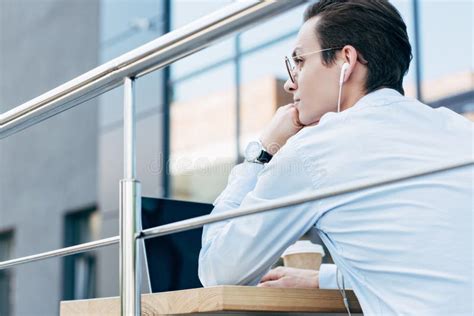 Low Angle View of Young Man Stock Image - Image of remotework, coffeetogo: 127769047