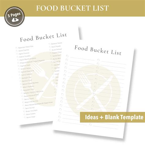 Printable Food Bucket List (Blank Template Included!) – buck & co.