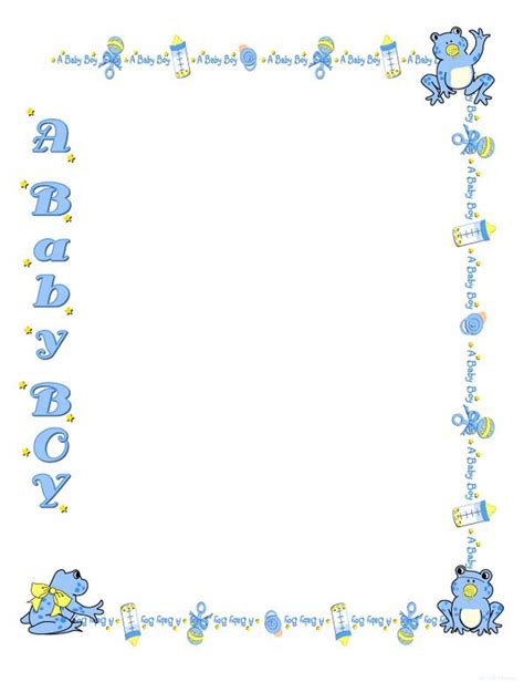 Free Baby Shower Border Templates | Baby boy background, Free baby ...