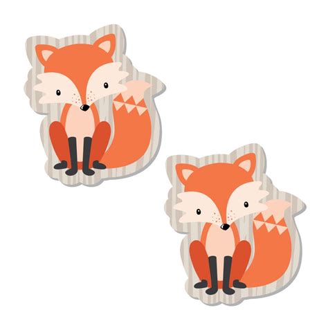 Fox DIY Shaped Paper Cut Outs Fox Baby Shower or Birthday Small Die Cut Decorations Small Fox ...