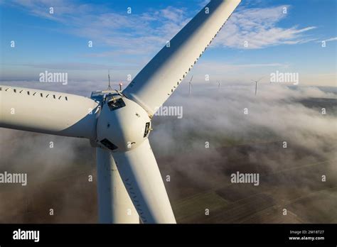 Aerial view of wind turbine Stock Photo - Alamy