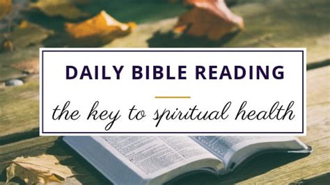 Daily Bible Reading:An Important Key to Spiritual Health