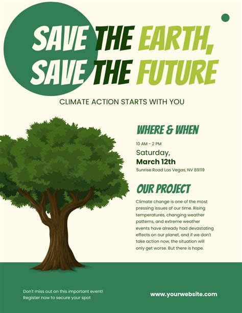 Green Save The Earth Poster Campaign - Venngage