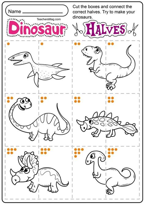 Free Printable Dinosaur Worksheets | TeachersMag.com Dinosaur Worksheets, Dinosaur Printables ...