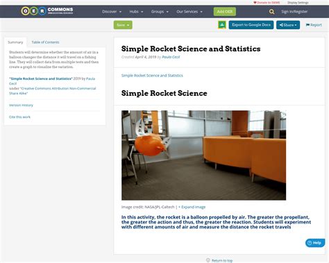 Simple Rocket Science and Statistics | OER Commons