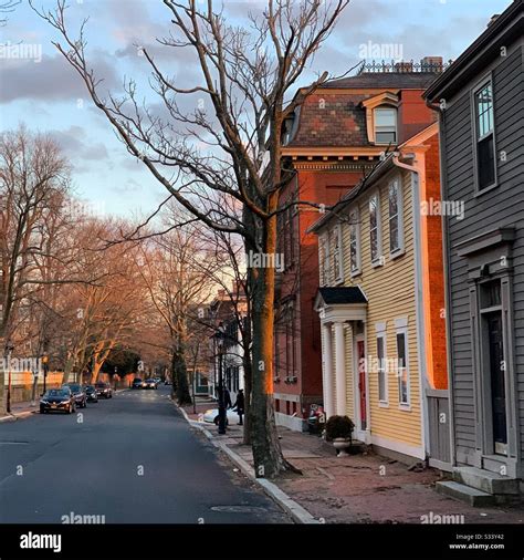 Winter sunset in Providence, Rhode Island, United States Stock Photo ...