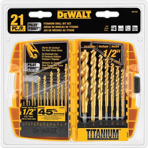 14 PC PILOT POINT® TITANIUM DRILL BIT SET DW1354