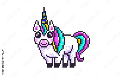 Cute pixel art unicorn Stock Illustration | Adobe Stock