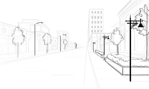 Road Perspective Drawing at GetDrawings | Free download