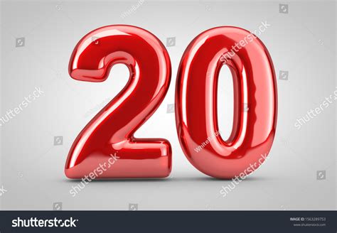 Red Glossy Balloon Number 20 Isolated Stock Illustration 1563289753 | Shutterstock