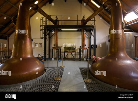 Stills for distilling Scotch Whisky at the Isle of Arran Distillery Stock Photo - Alamy