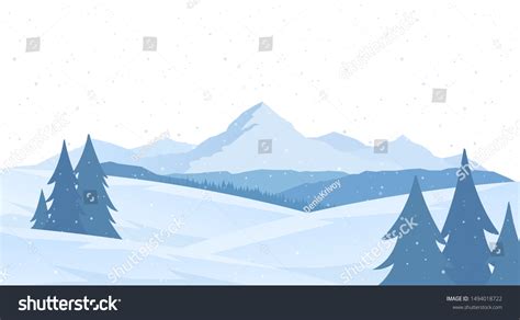 Vector Illustration Cartoon Winter Snowy Mountains: เวกเตอร์สต็อก (ปลอดค่าลิขสิทธิ์) 1494018722 ...