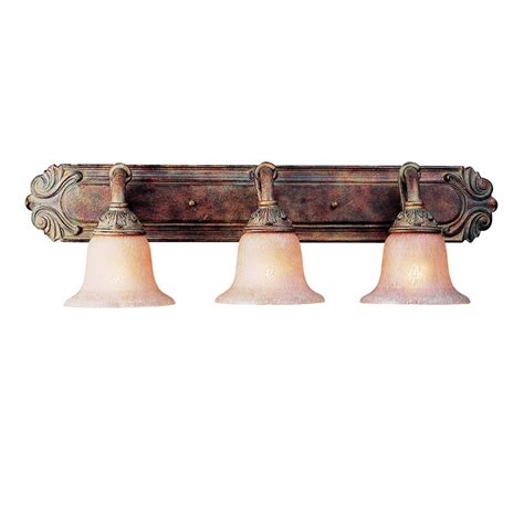 Trans Globe Rustic Bronze Vanity Bathroom Light with Champagne Iridescent Glass at Lowes.com