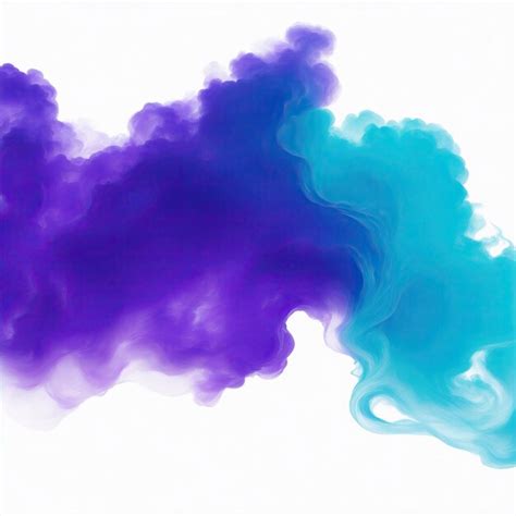 Premium Photo | Cyan and Purple smoke clouds on a white background