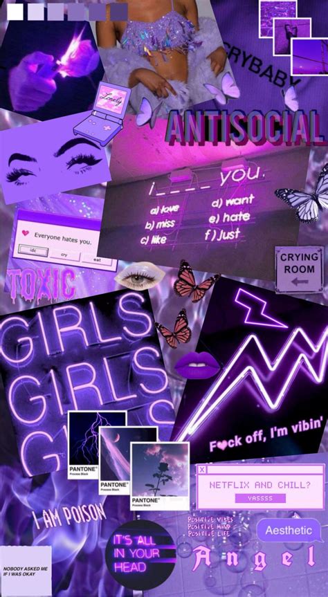 Purple Aesthetic, Aesthetic Makeup, Neon Room, Anti Social, Pantone ...