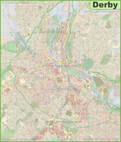 Detailed map of Derby - Ontheworldmap.com