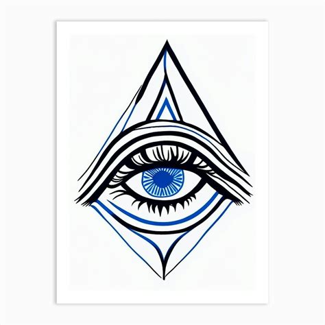 Third Eye Symbolism, Symbol, Third Eye Blue & White 2 Art Print by ...