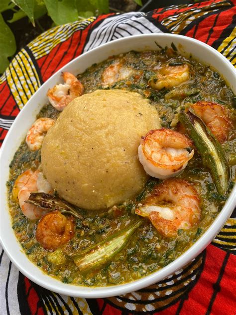 OKRO SOUP with SPINACH, & FRESH PLANTAIN FUFU — Taste Tutor