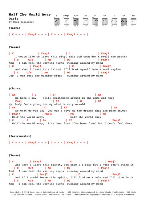 Half The World Away (arr. Alex Davis) Sheet Music | Oasis | Guitar ...