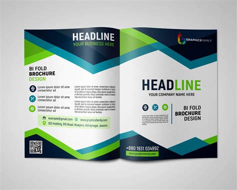 Business brochure template with space for text Free Vector – GraphicsFamily