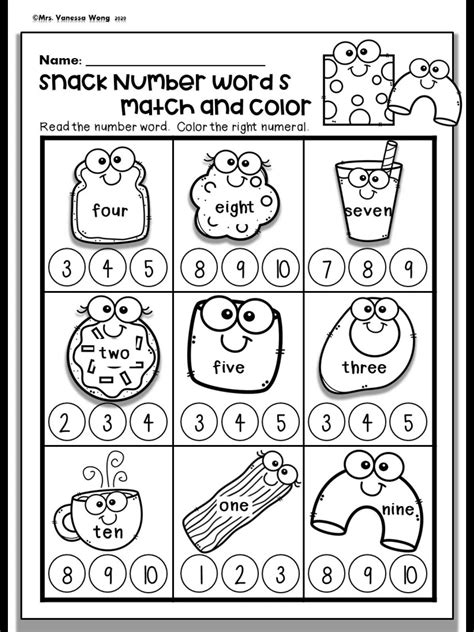 Kindergarten math worksheets numbers 1 10 number words distance learning – Artofit