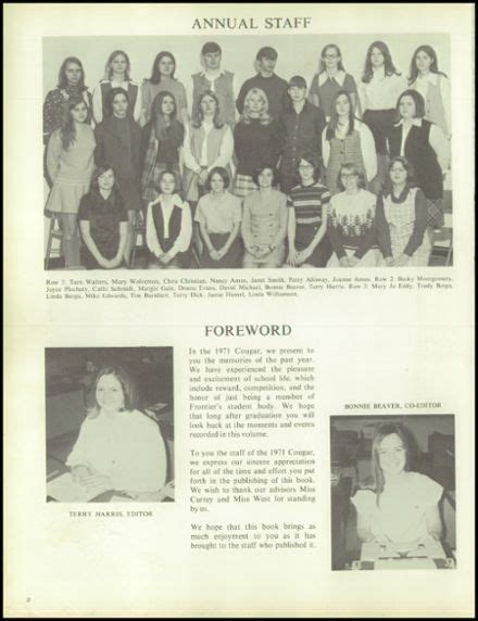 Explore 1971 Frontier High School Yearbook, New Matamoras OH - Classmates