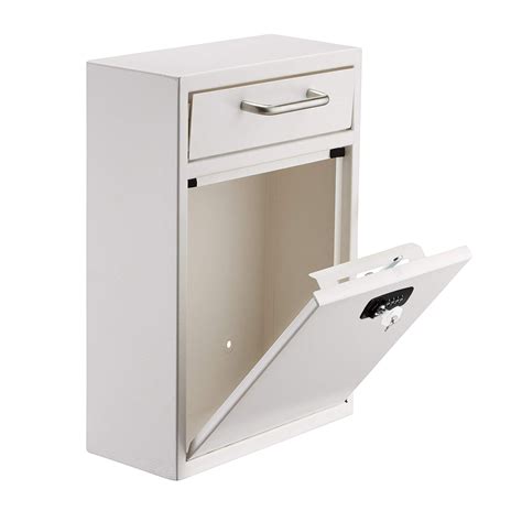 Ultimate Drop Box Wall Mounted Mail Box with Key and Combination lock, Large – Alpine