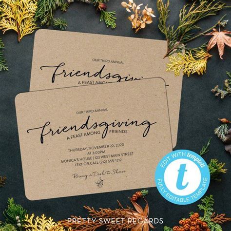 Friendsgiving Invitation - instant download. Printable invitation. Hi ...