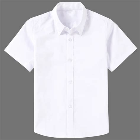 Boys White Shirts for Kids Clothes Solid Cotton Short Sleeve Formal ...