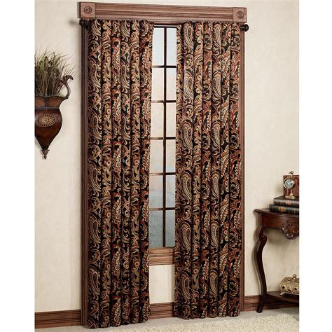 Paisley Window Curtains Custom Boho Brown Paisley Pattern Window Curtains Paisley Curtain Panels ...