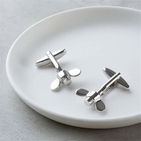 Silver Plated Wing Nut Tool Cufflinks By Twenty-Seven