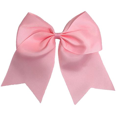 Light Pink Cheer Bow for Girls Large Hair Bows with Ponytail Holder Ri