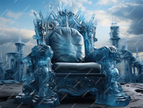 Premium AI Image | Decorated empty throne The Ice Throne