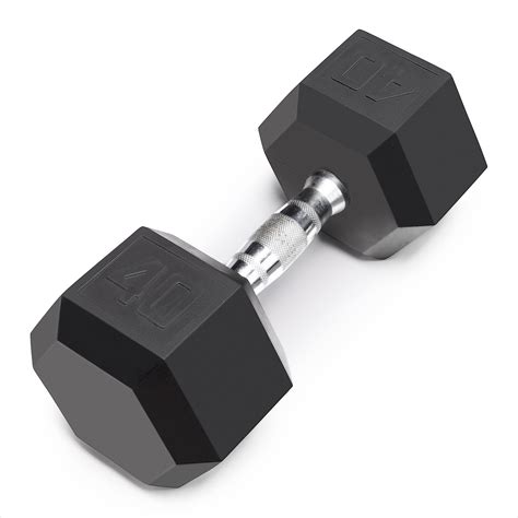 Marcy 40lb Rubber Hex Dumbbell | RHDB-040 Coated Dumbbells