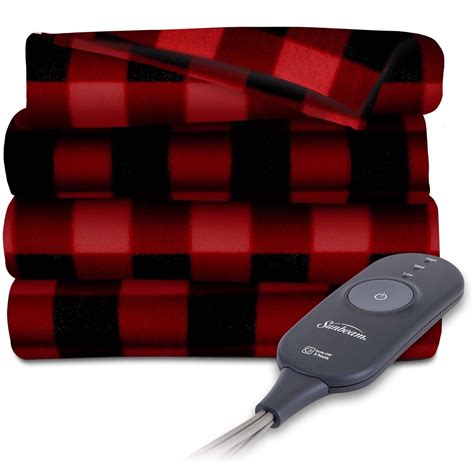 Sunbeam Fleece 60" x 50" Electric Heated Throw Blanket, 1 Each ...