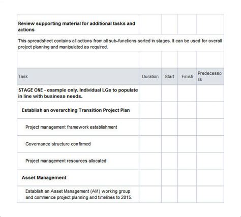 Download free Excel Template Transition Plan - managermerchant