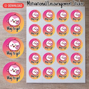 Way To Go-Digital Printable Motivational Sticker for Students Montessori