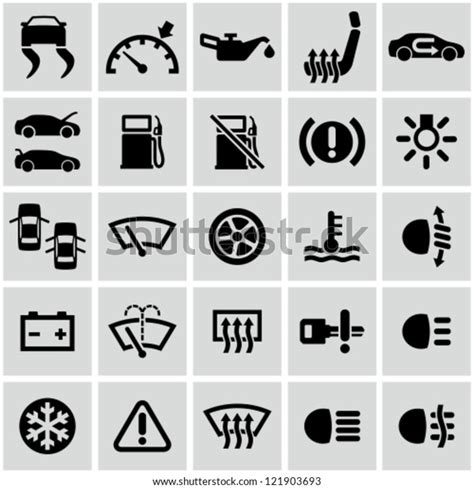 Car Dashboard Icons Set Stock Vector (Royalty Free) 121903693 | Shutterstock