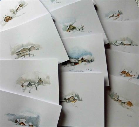 Weihnachtskarten - Aquarellmalerei, Winter, Aquarell von Egon Miklavcic bei KunstNet