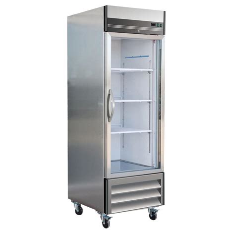 Maxx Cold X-Series 23 cu. ft. Single Glass Door Commercial Refrigerator in Stainless Steel-MXCR ...