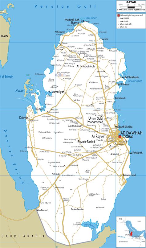 Road Map of Qatar - Ezilon Maps