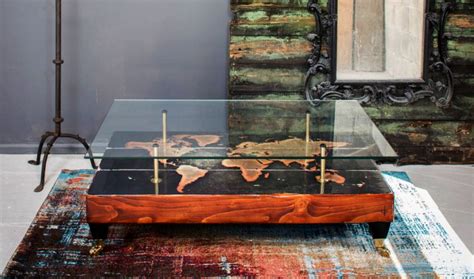 Take Home this Vintage World Map Coffee Table for $1K